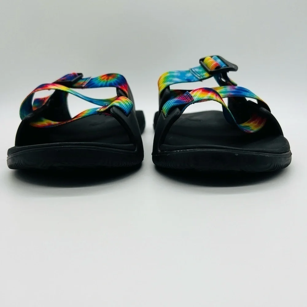 CHACO MEN’S DARK TIE DYE CHILLO SLIDES SIZE 10
